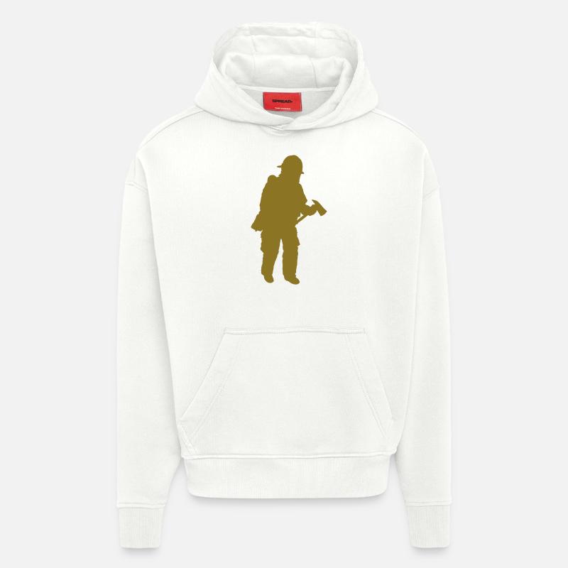 pompier - Sweat à capuche bio épais oversize fabriqué en UE - OFF WHITE