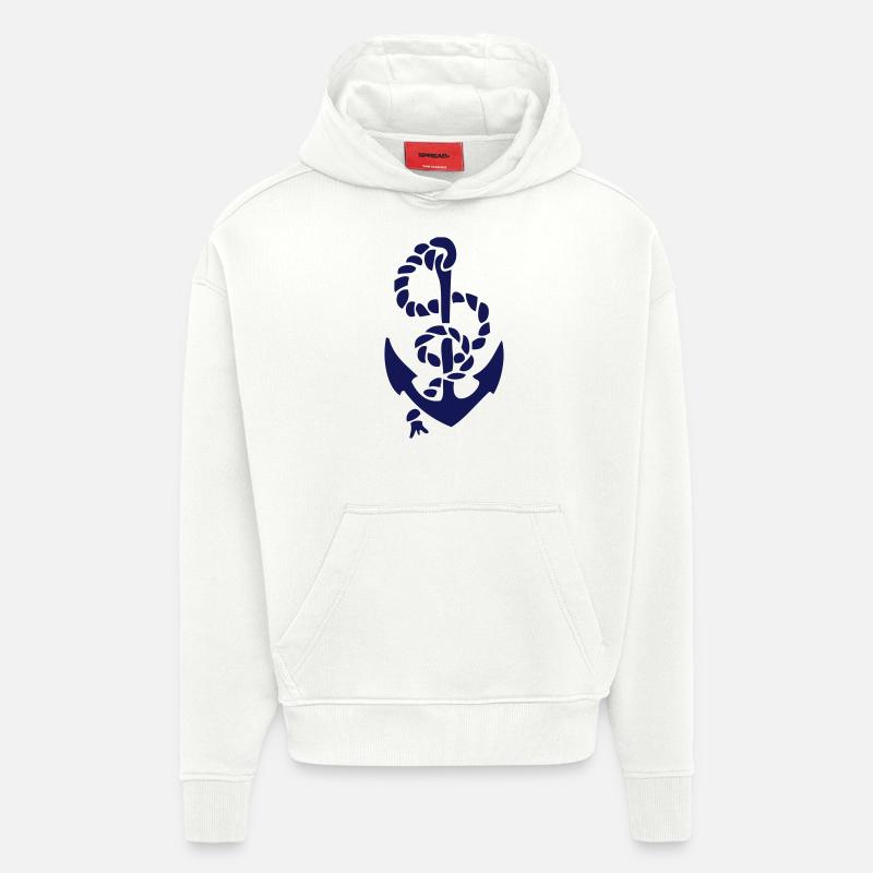 anker_02 - Sweat à capuche bio épais oversize fabriqué en UE - OFF WHITE
