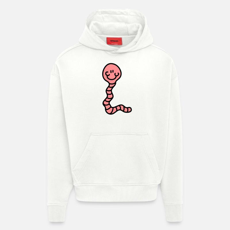 Worm - Sweat à capuche bio épais oversize fabriqué en UE - OFF WHITE