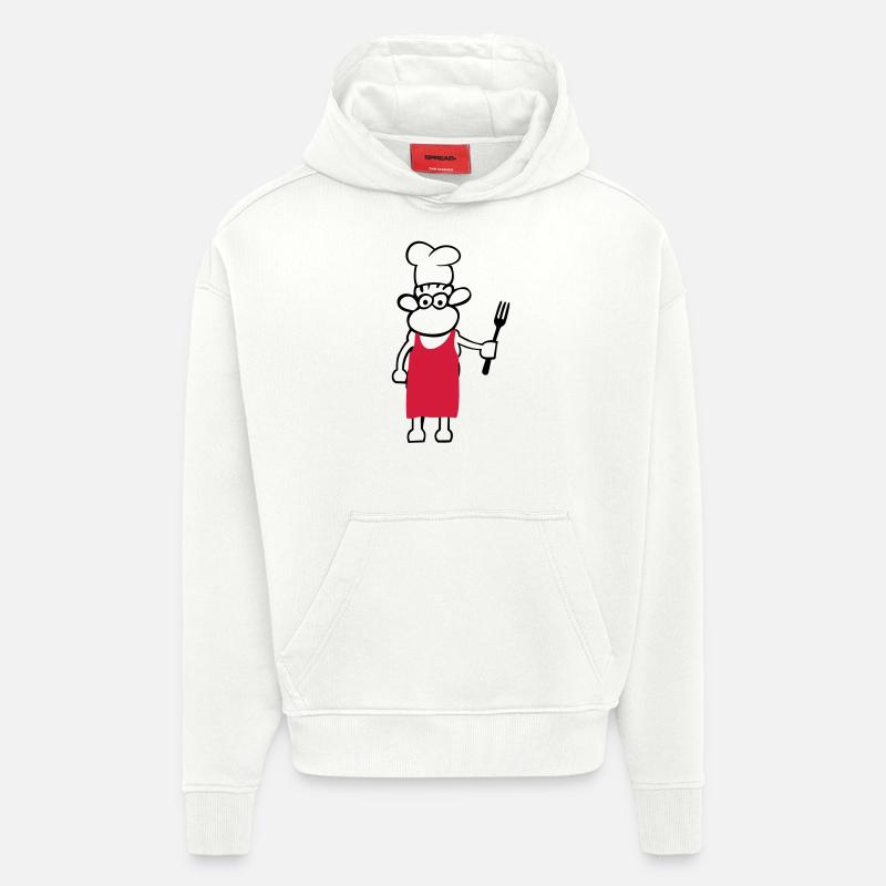 chef de cuisine - Sweat à capuche bio épais oversize fabriqué en UE - OFF WHITE