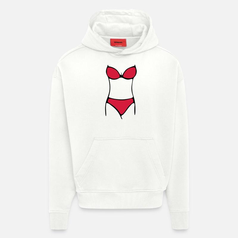 bikini - Sweat à capuche bio épais oversize fabriqué en UE - OFF WHITE