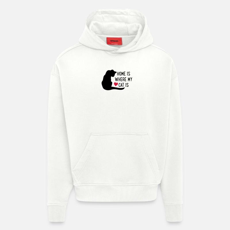 Chat - Sweat à capuche bio épais oversize fabriqué en UE - OFF WHITE