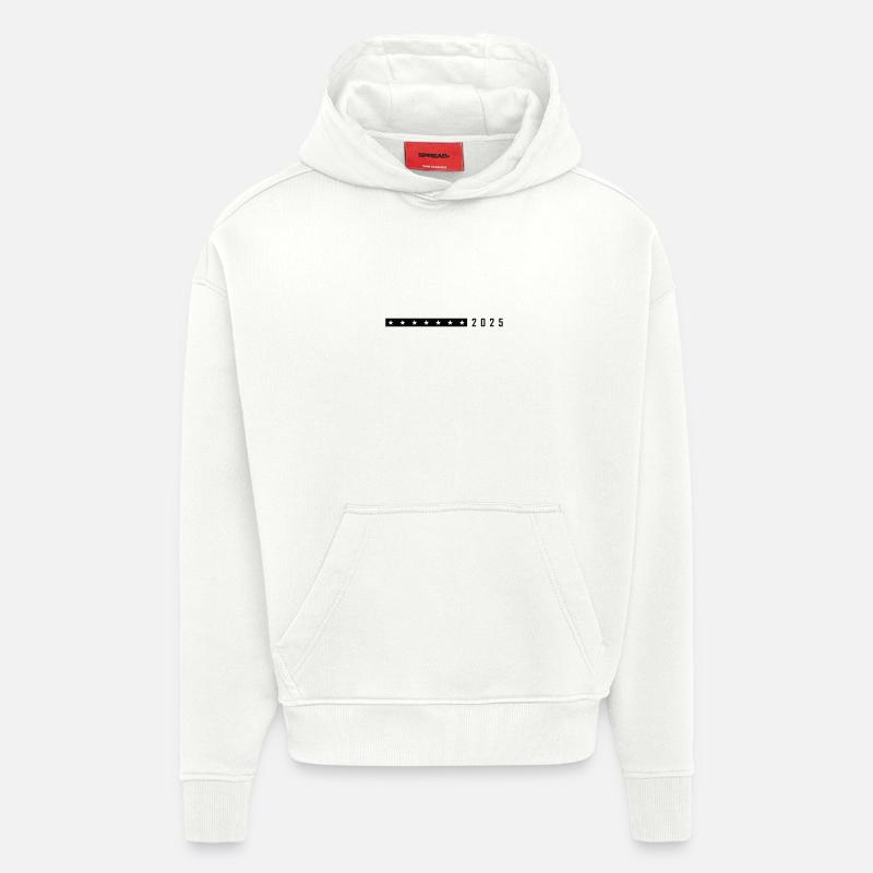 Élément de symbole 2025 - Sweat à capuche bio épais oversize fabriqué en UE - OFF WHITE