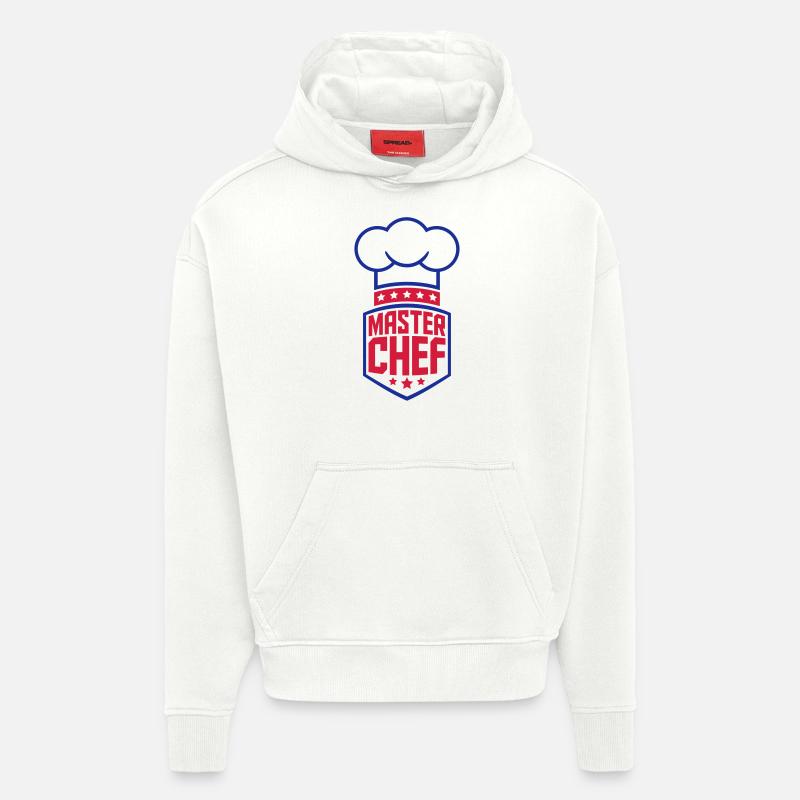 Logo Master Star Chef cool - Sweat à capuche bio épais oversize fabriqué en UE - OFF WHITE