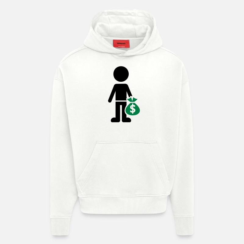 Arnaque d’argent d’entreprise - Sweat à capuche bio épais oversize fabriqué en UE - OFF WHITE