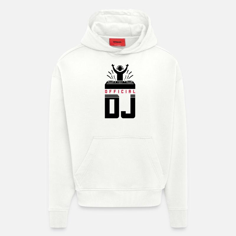DJ Spruch Platines vinyles - Sweat à capuche bio épais oversize fabriqué en UE - OFF WHITE