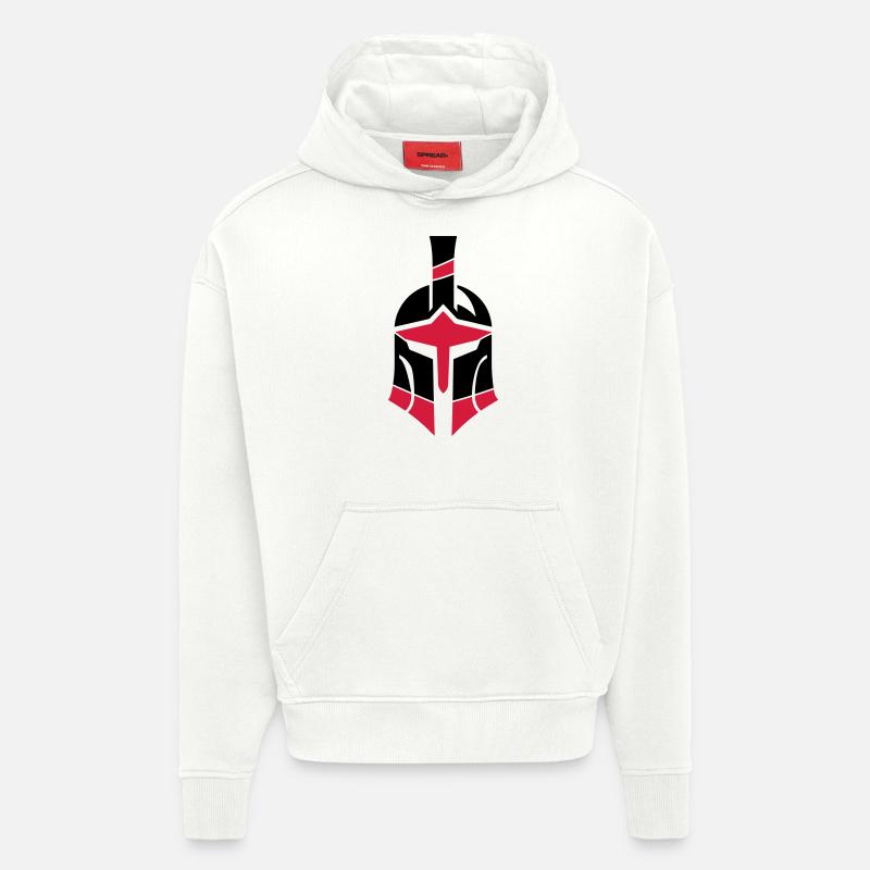 Spartan Helmet Logo Gladiator - Hoodie- made by SPREAD  - OFF WHITE