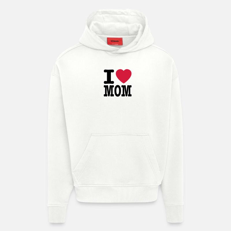 i love mom FR - Sweat à capuche bio épais oversize fabriqué en UE - OFF WHITE