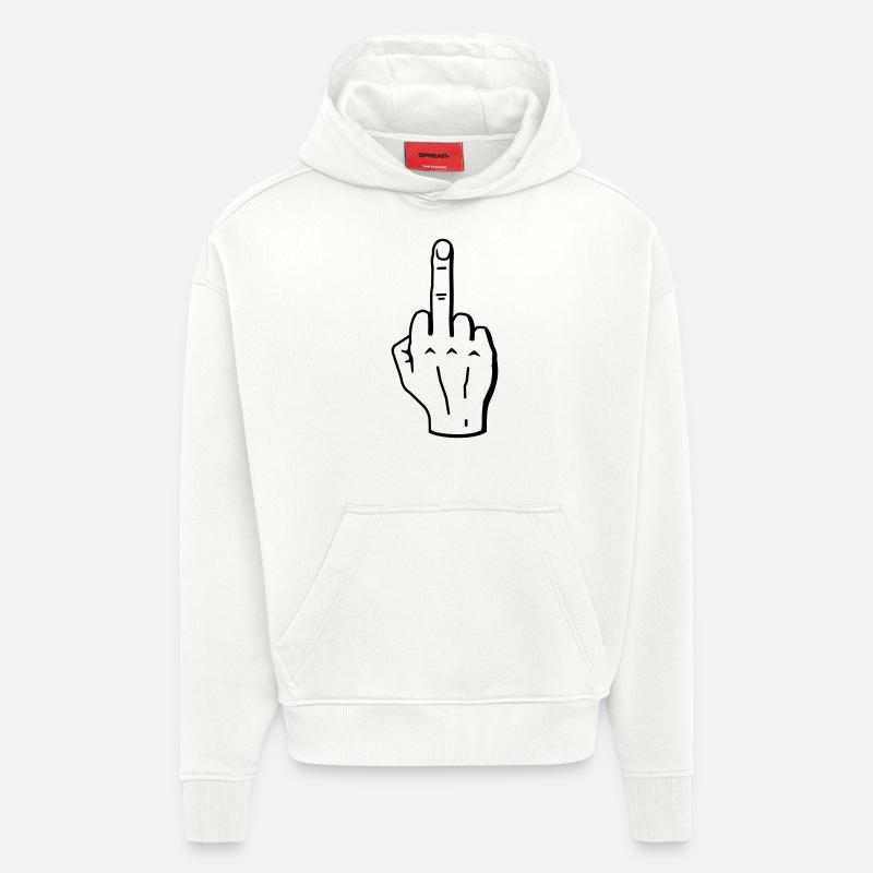mittelfinger - Hoodie- made by SPREAD  - OFF WHITE