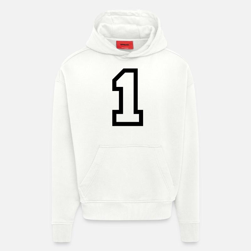 Numéro 1 - Sweat à capuche bio épais oversize fabriqué en UE - OFF WHITE