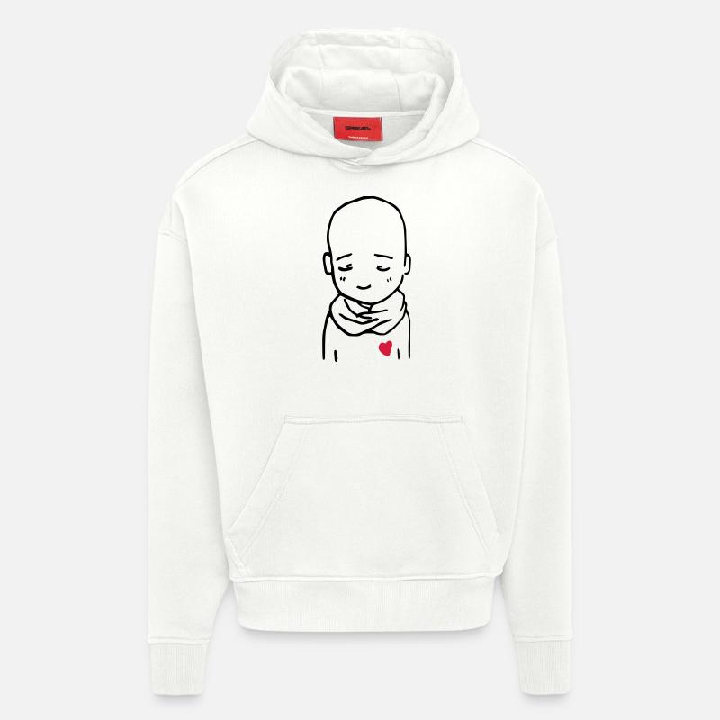 Garçon timide - Sweat à capuche bio épais oversize fabriqué en UE - OFF WHITE