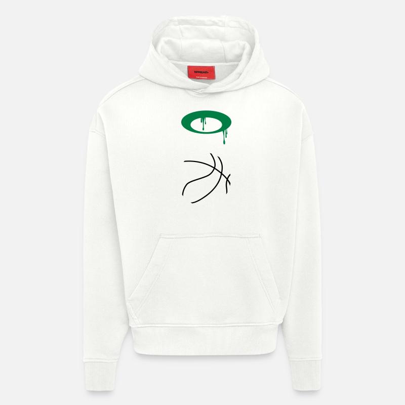 Basket-ball 5 0 08 - Sweat à capuche bio épais oversize fabriqué en UE - OFF WHITE