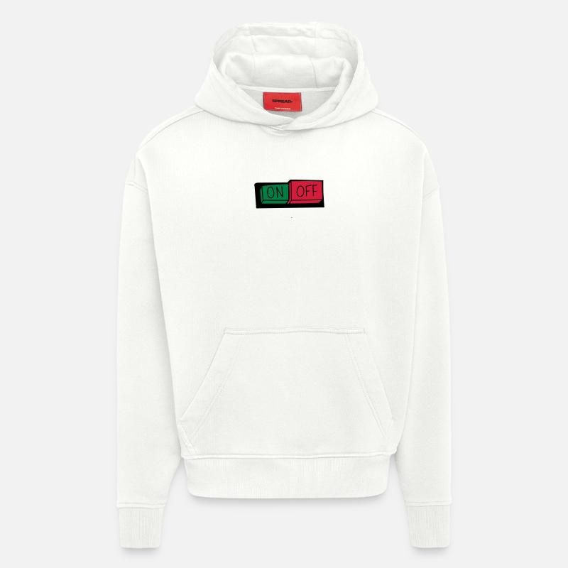 on und off button - Hoodie- made by SPREAD - OFF WHITE