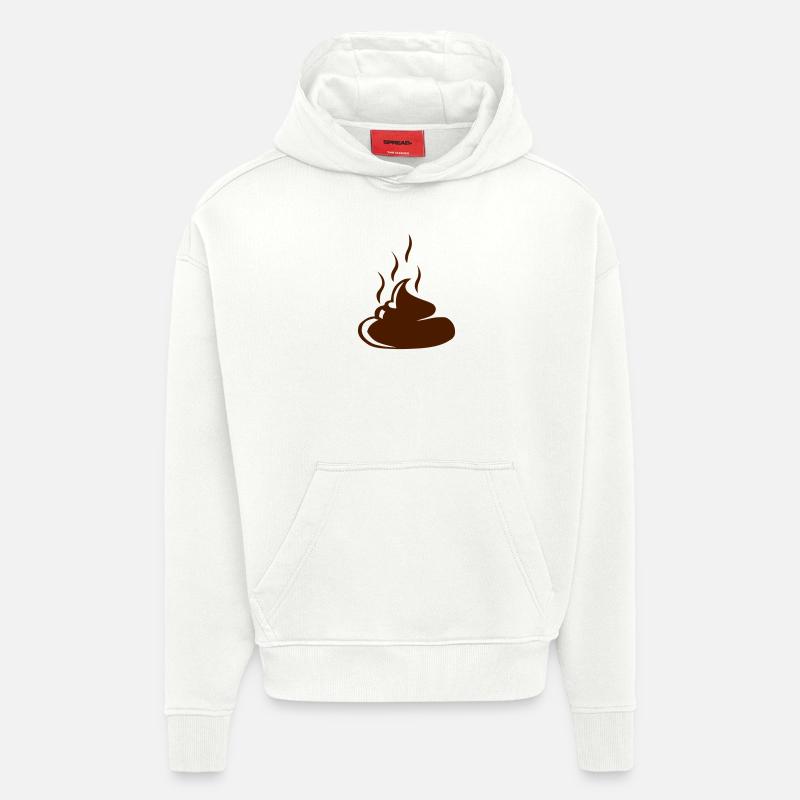 caca merde crotte 15032 - Sweat à capuche bio épais oversize fabriqué en UE - OFF WHITE