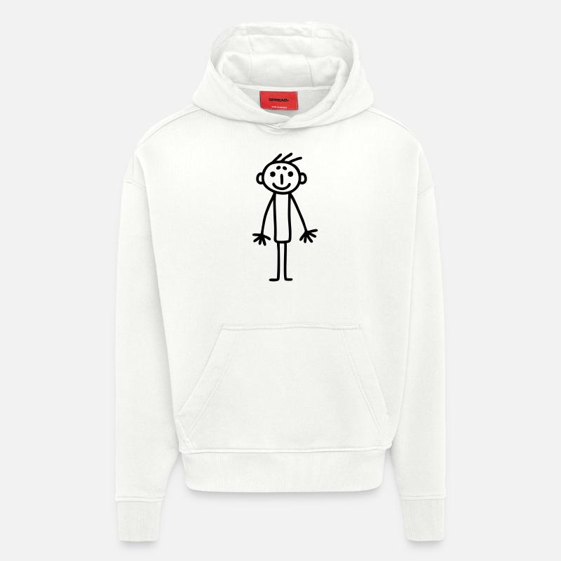 Strichmännchen Kinderbild - Hoodie- made by SPREAD  - OFF WHITE
