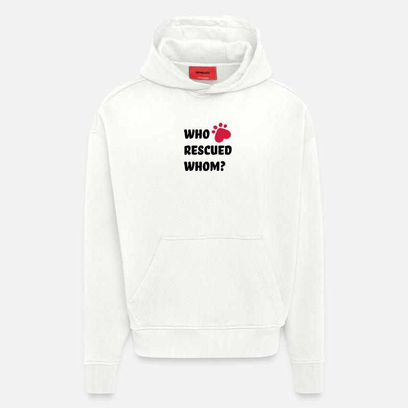 Chien de bien-être animal - Sweat à capuche bio épais oversize fabriqué en UE - OFF WHITE