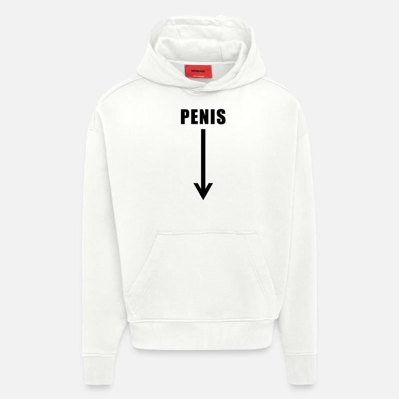 penis down there - Sweat à capuche bio épais oversize fabriqué en UE - OFF WHITE