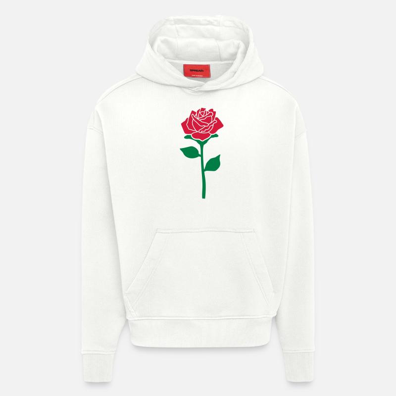 Rose - Sweat à capuche bio épais oversize fabriqué en UE - OFF WHITE