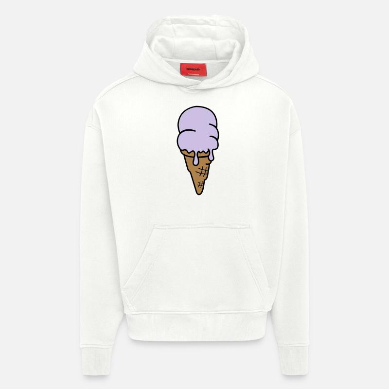glace - Sweat à capuche bio épais oversize fabriqué en UE - OFF WHITE