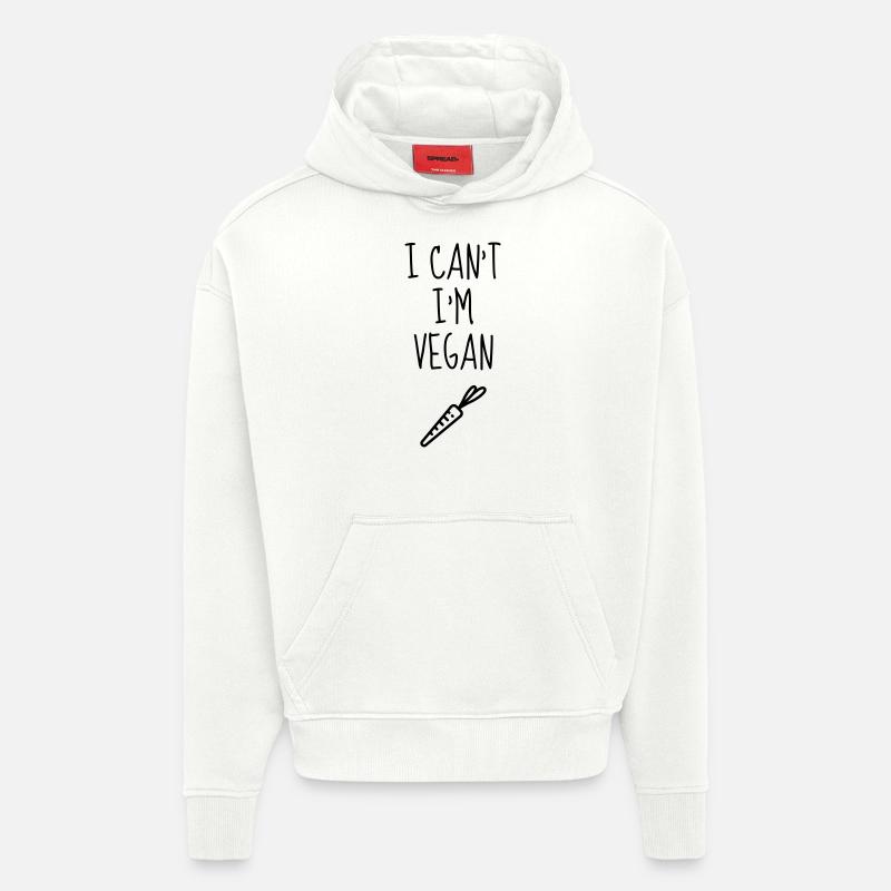 végétarien / végétarienne / végétarisme / vegan - Sweat à capuche bio épais oversize fabriqué en UE - OFF WHITE