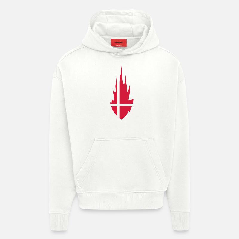 Denmark Danmark Fire Flame Design - Hoodie- made by SPREAD  - OFF WHITE