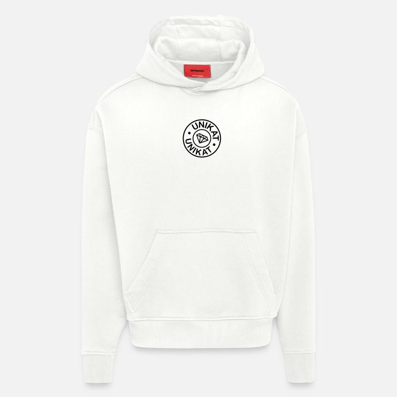 Unique avec Diamant - Sweat à capuche bio épais oversize fabriqué en UE - OFF WHITE