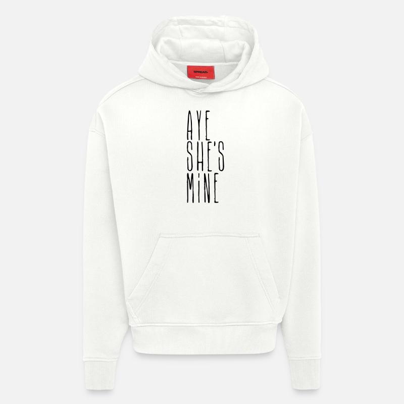 aye she's mine - Sweat à capuche bio épais oversize fabriqué en UE - OFF WHITE