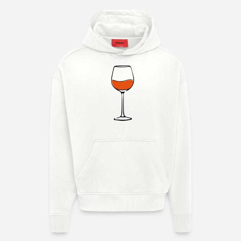 rotwein glas - Hoodie- made by SPREAD  - OFF WHITE