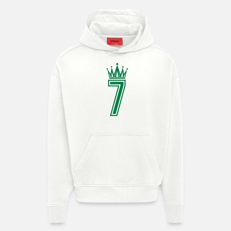 7 Couronne - Sweat à capuche bio épais oversize fabriqué en UE - OFF WHITE