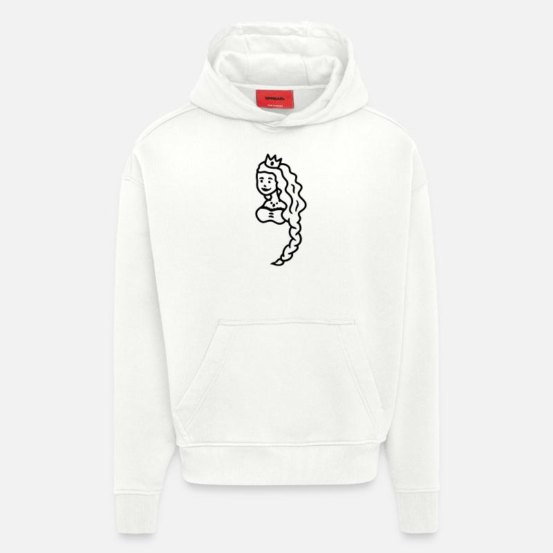 cheveux de princesse - ligne - Sweat à capuche bio épais oversize fabriqué en UE - OFF WHITE