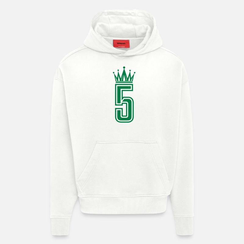 5 Couronne - Sweat à capuche bio épais oversize fabriqué en UE - OFF WHITE