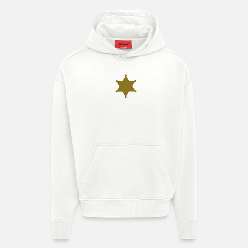 Shérif - Officier de Police - Sweat à capuche bio épais oversize fabriqué en UE - OFF WHITE