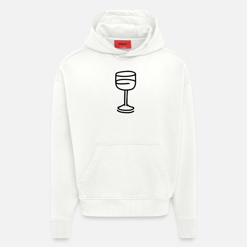 Weinglas - line - Hoodie- made by SPREAD  - OFF WHITE