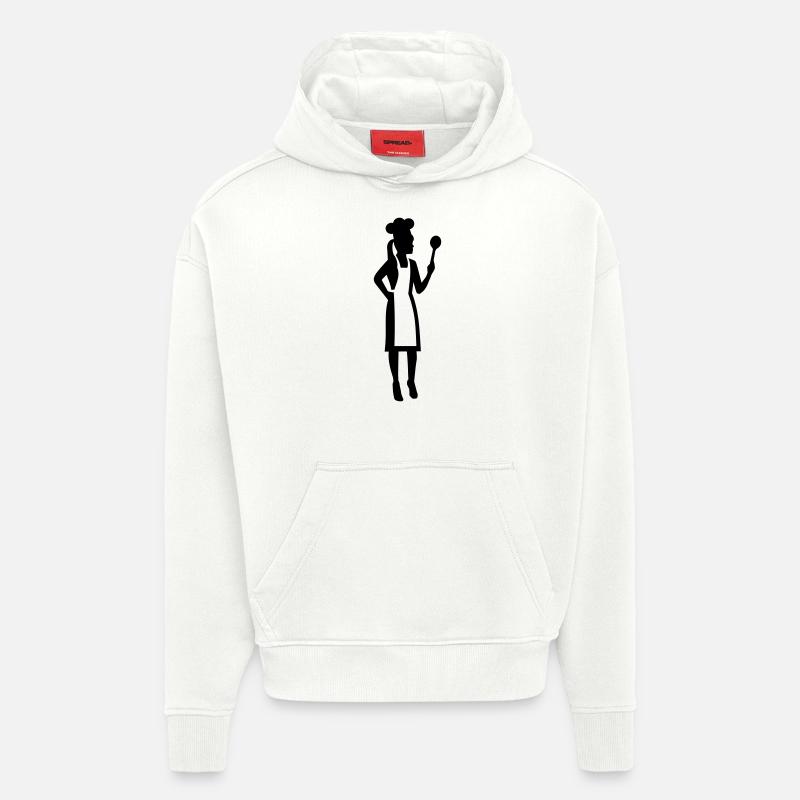 Cuisinière - Sweat à capuche bio épais oversize fabriqué en UE - OFF WHITE