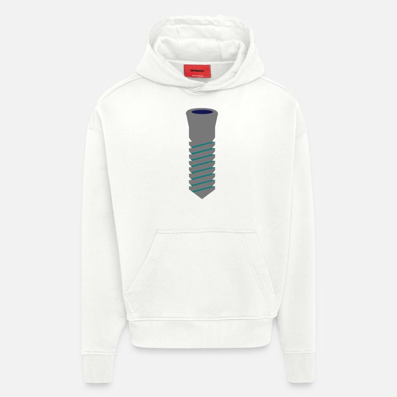 implant 4 - Sweat à capuche bio épais oversize fabriqué en UE - OFF WHITE