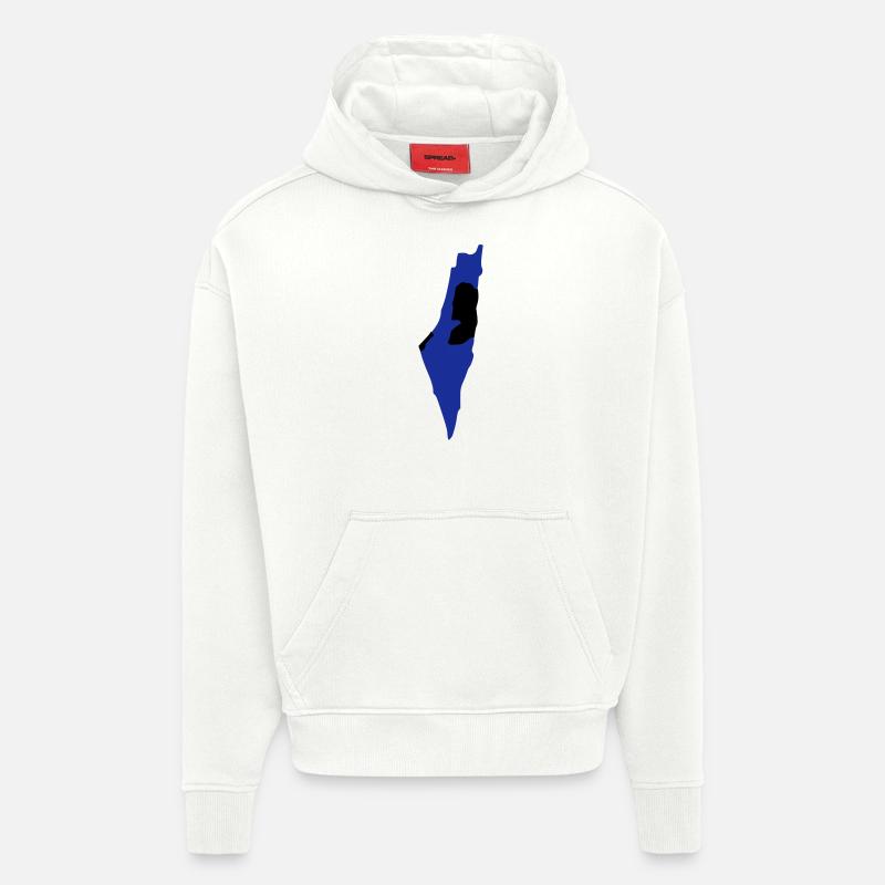 Israel - Palestine - Sweat à capuche bio épais oversize fabriqué en UE - OFF WHITE