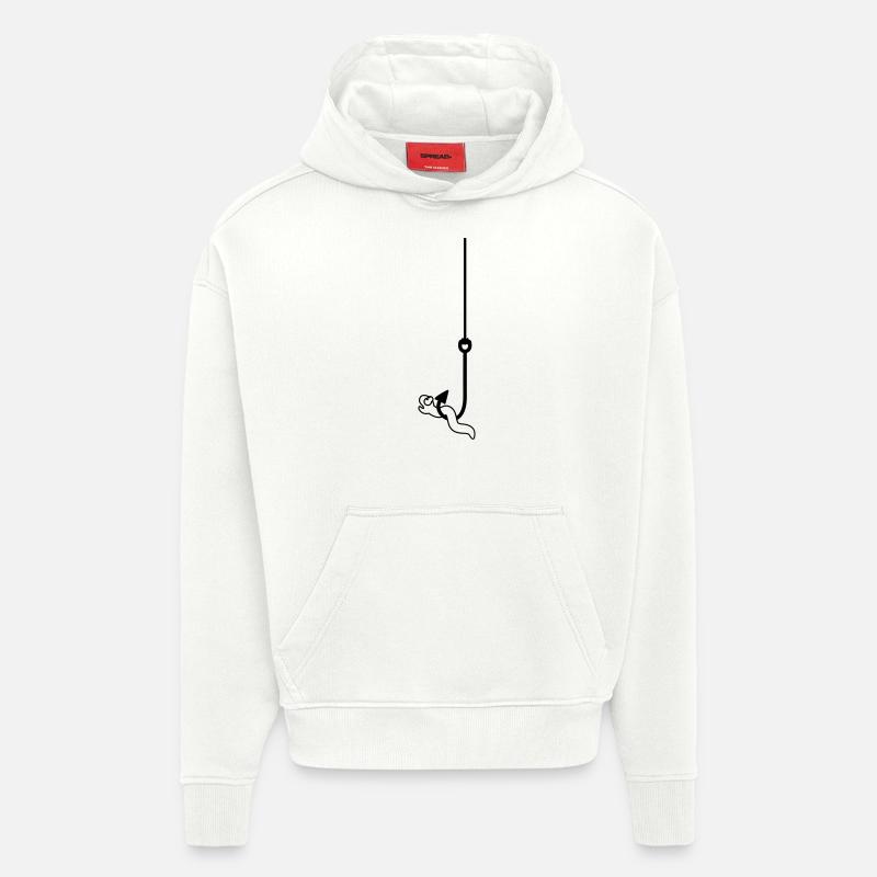 Worm On The Hook - Hoodie- made by SPREAD  - OFF WHITE