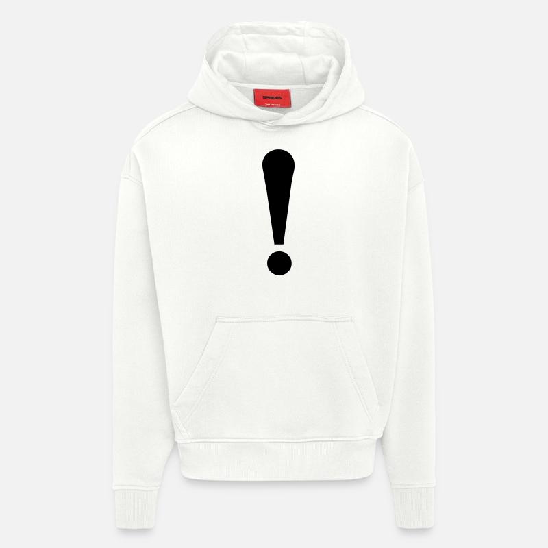 Point d'exclamation - Sweat à capuche bio épais oversize fabriqué en UE - OFF WHITE