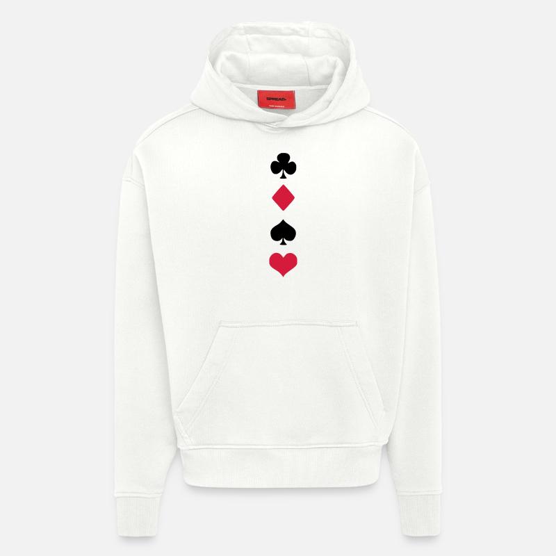Skat Rami Poker - Sweat à capuche bio épais oversize fabriqué en UE - OFF WHITE