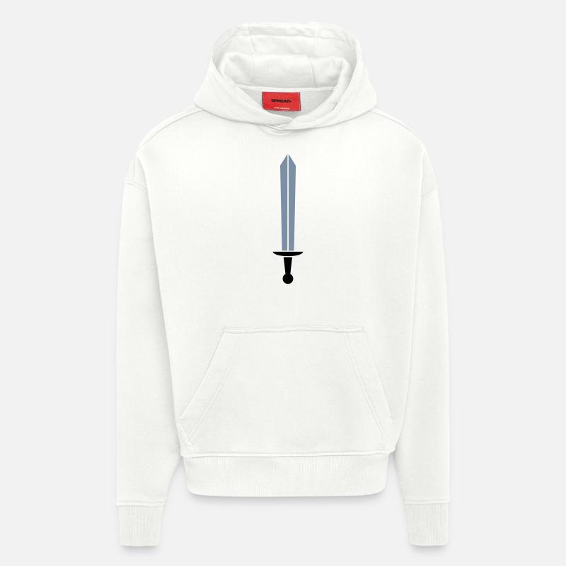 épée bichrome - Sweat à capuche bio épais oversize fabriqué en UE - OFF WHITE