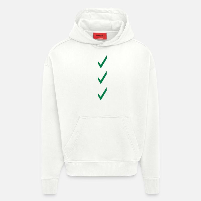check-list - Sweat à capuche bio épais oversize fabriqué en UE - OFF WHITE