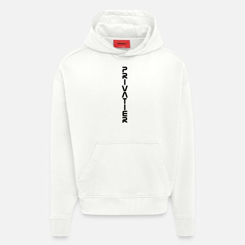 Privateer - vertical - Sweat à capuche bio épais oversize fabriqué en UE - OFF WHITE