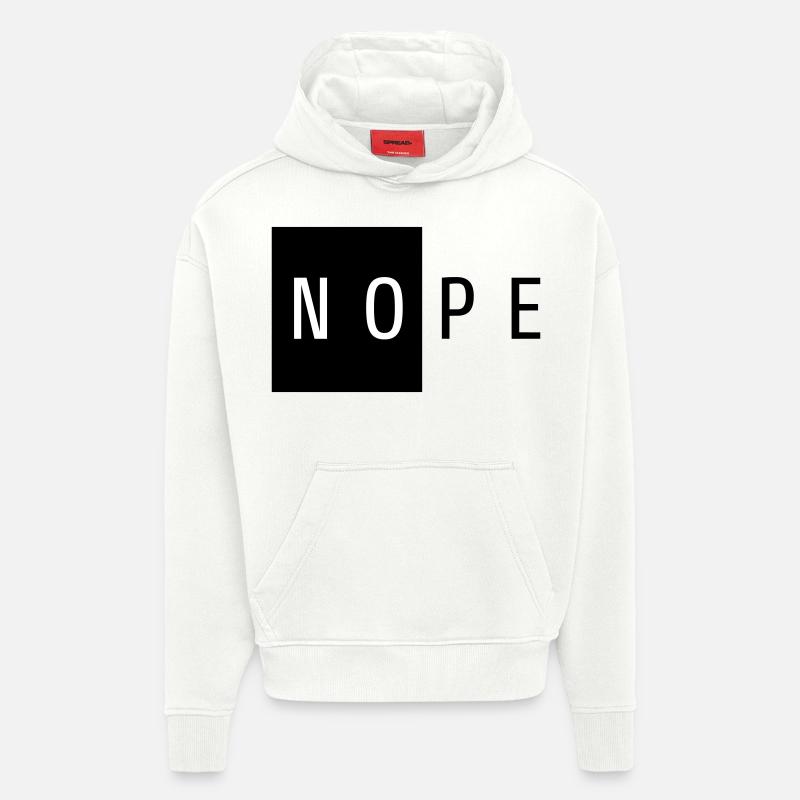 NOPE Cadeau Noir - Sweat à capuche bio épais oversize fabriqué en UE - OFF WHITE