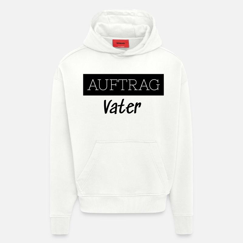 Commander Père Famille Cadeau Drôle - Sweat à capuche bio épais oversize fabriqué en UE - OFF WHITE