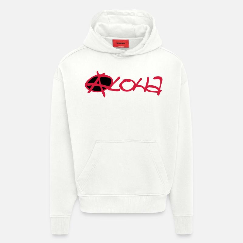 aloha - Sweat à capuche bio épais oversize fabriqué en UE - OFF WHITE