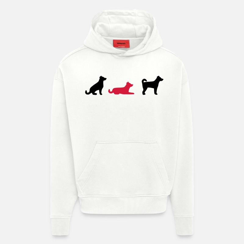 Sit Down Stand - Sweat à capuche bio épais oversize fabriqué en UE - OFF WHITE