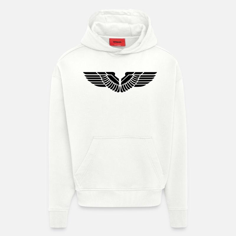 Aile aile ailes - Sweat à capuche bio épais oversize fabriqué en UE - OFF WHITE