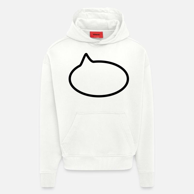 Ballon / / dessin animé / / dire / / déclaration - Sweat à capuche bio épais oversize fabriqué en UE - OFF WHITE