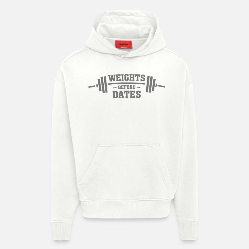 Weights Before Dates - Sweat à capuche bio épais oversize fabriqué en UE - OFF WHITE