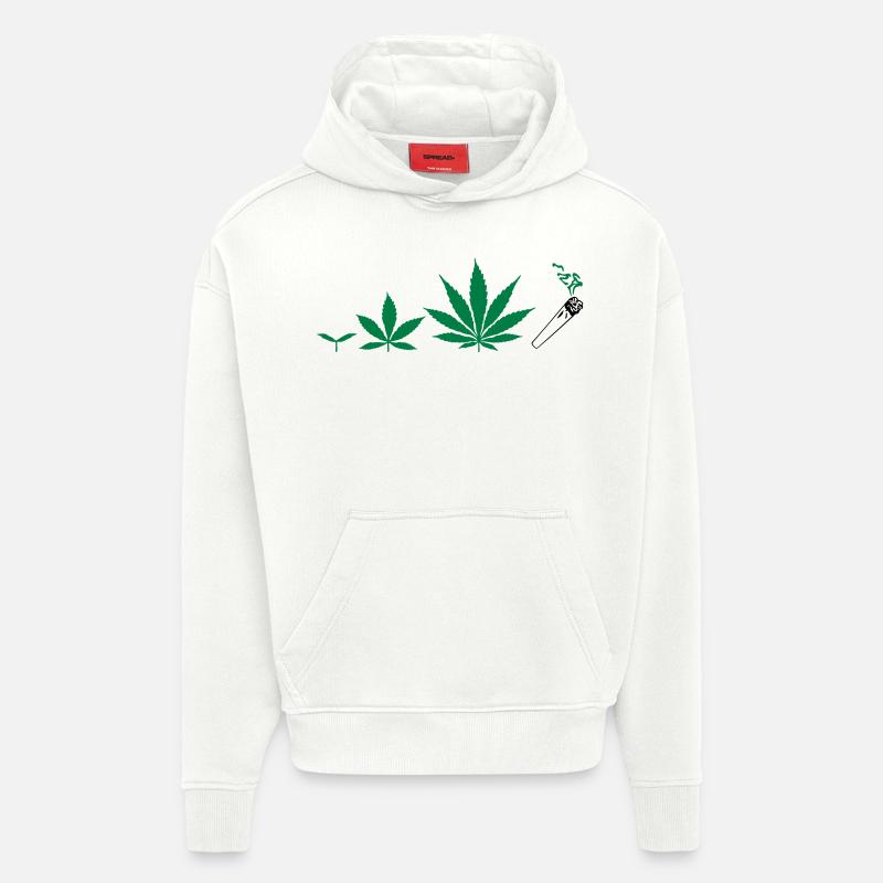 Cannabis development - Sweat à capuche bio épais oversize fabriqué en UE - OFF WHITE